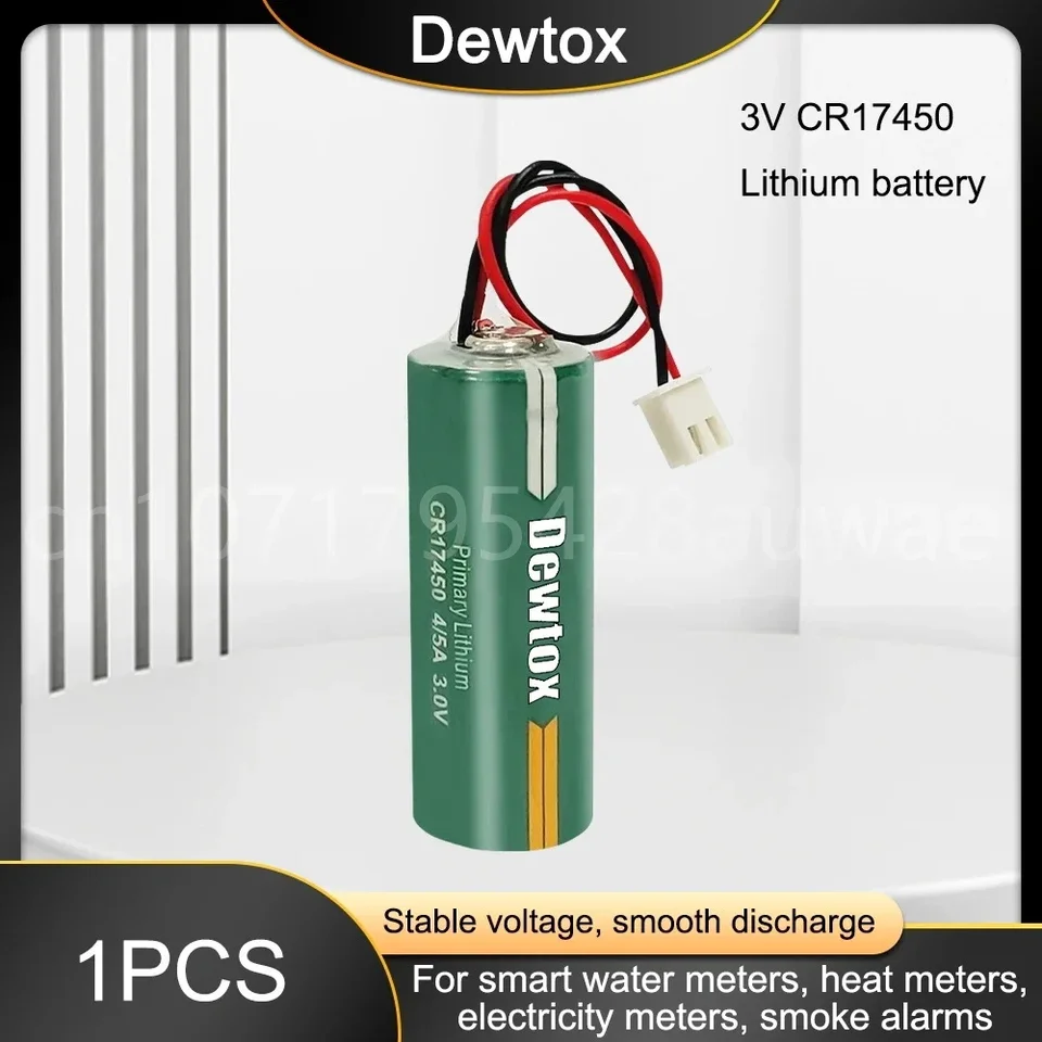 1ks 3V CR17450 2300 mAh lítiová batéria Prietok merač PLC PLC batériu s bielym zátkou