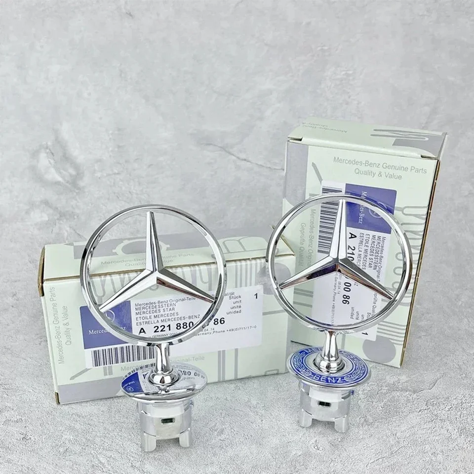 1ks 44 mm 3D Zinc zliatiny auto predná kapucňa Znak Bonnet Odznak pre Mercedes Benz W204 W210 W220 W212 C180 C200