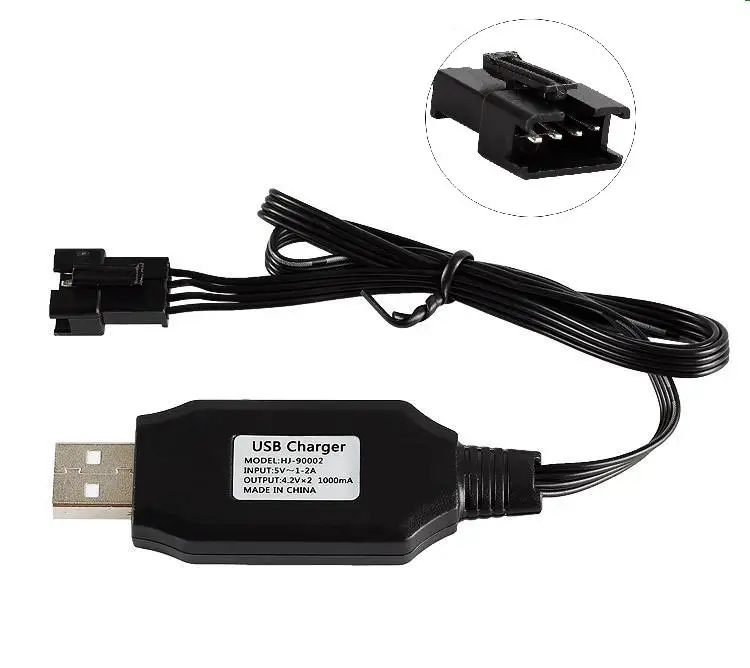 1ks 7,4 V 1 000 mAh nabíjačku USB s zástrčkou 4p-SM pre lítiovú batériu 7,4 V
