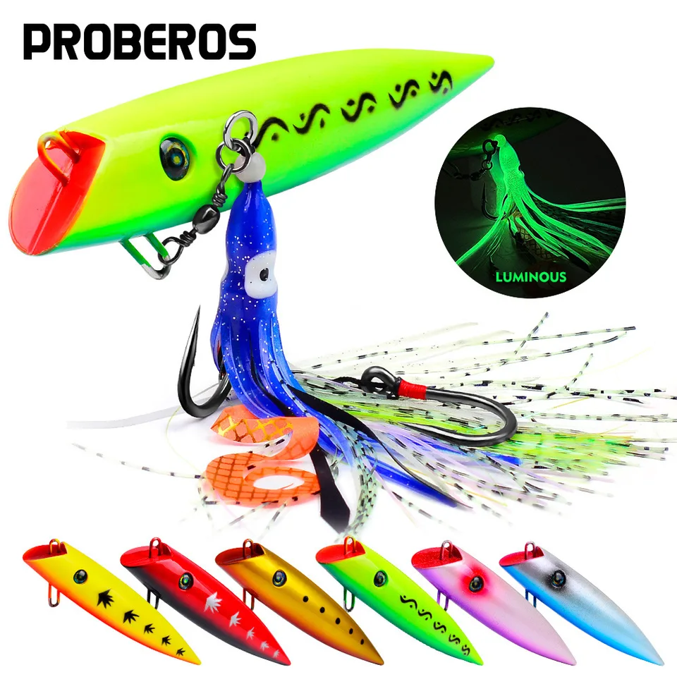 1ks 88g 18cm Big Popper Luminous Octopus s chobotnikom Wobbler Hard Artificial Rishing Naláka