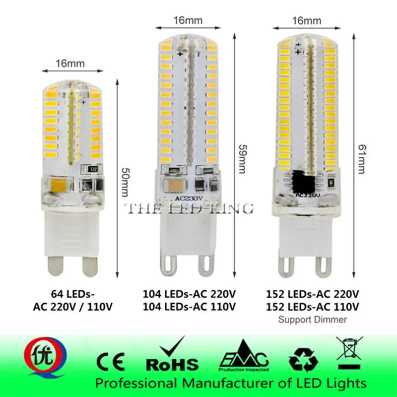 1ks 9W 12W 15W 21W G9 LED svetlo Stlmenie AC 220V Spotlight Bulb pre luster Vymeňte