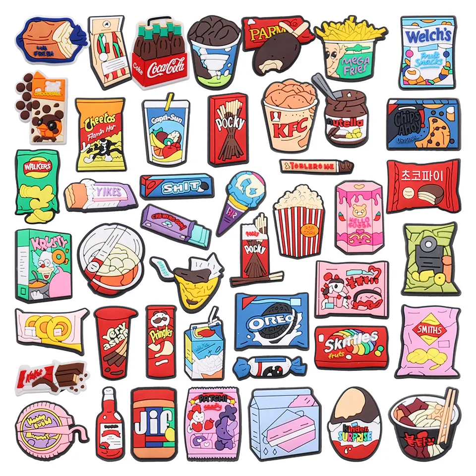 1ks cookie hranolky Noodle Sandwich PVC Snacks Ice Cream Charms Charms Deti zdobia dekorácie fit párty darček