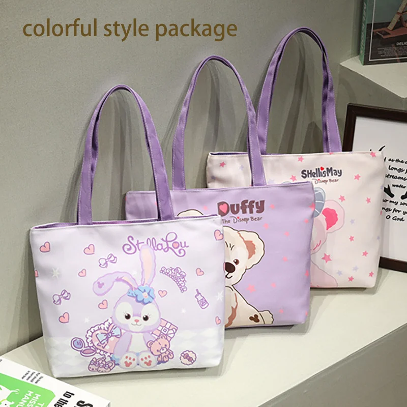 1ks Disney Duffy, Shirleymae a Stardelou veľké plátno a dámske tašky na ramene sú ideálne na cestovanie, nakupovanie