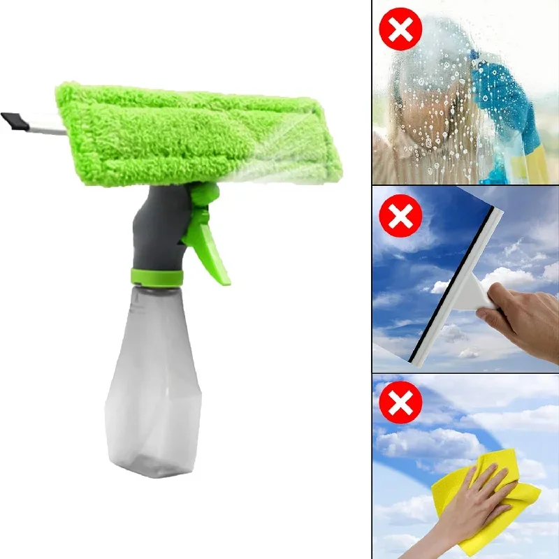 1ks Easy Glass Cleaner 3 in 1 1 sprejový typ čistiaceho kefy Kefka Kefka Čisté holie kefka