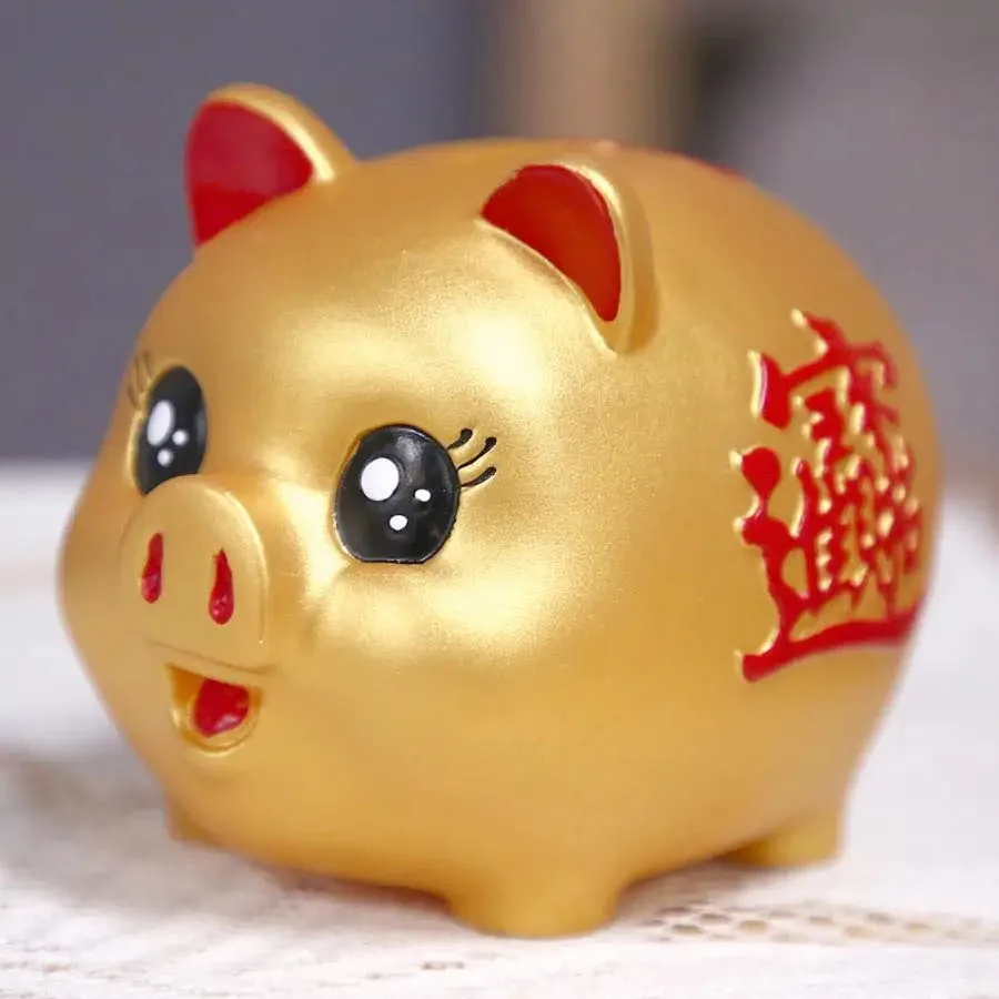1ks Golden Piggy Bank Bank Plast Plasty Peniaze na úsporu krabičky Peniaze na úsporu krabičky puzdro Piggy Money Bank Domov dekorácia roztomilý domáci dekor