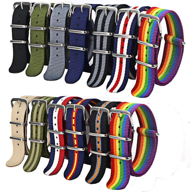 1ks hodinky remienok 18 mm 20 mm 22 mm nylon Army Sports Brand nylon tkanina Beltaccessories Belt Bands
