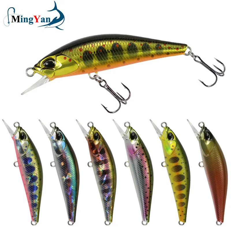 1ks japonsko PESCA Tvrdý rybársky návnada 50 mm 4G Stopka Minnow Wobbler Peche Artificial Crand Bait Bass Perch Pike Losos Pstruh