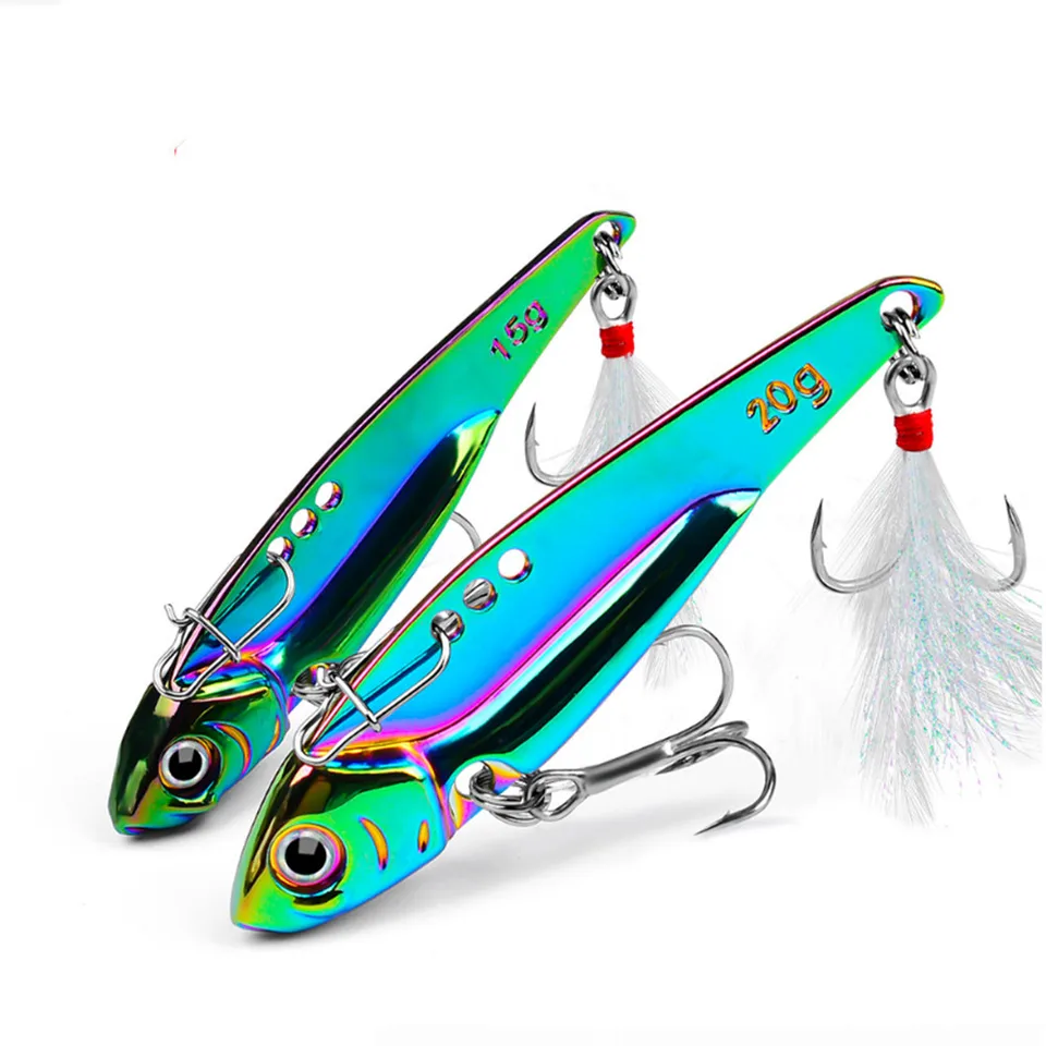 1ks jig kovová lyžica rybolovná návnada 5G-20G Umelá laserová vibrácia vibrácie tvrdé návnady Crankbaits Zimné morské basy Pike Fishing Rundle