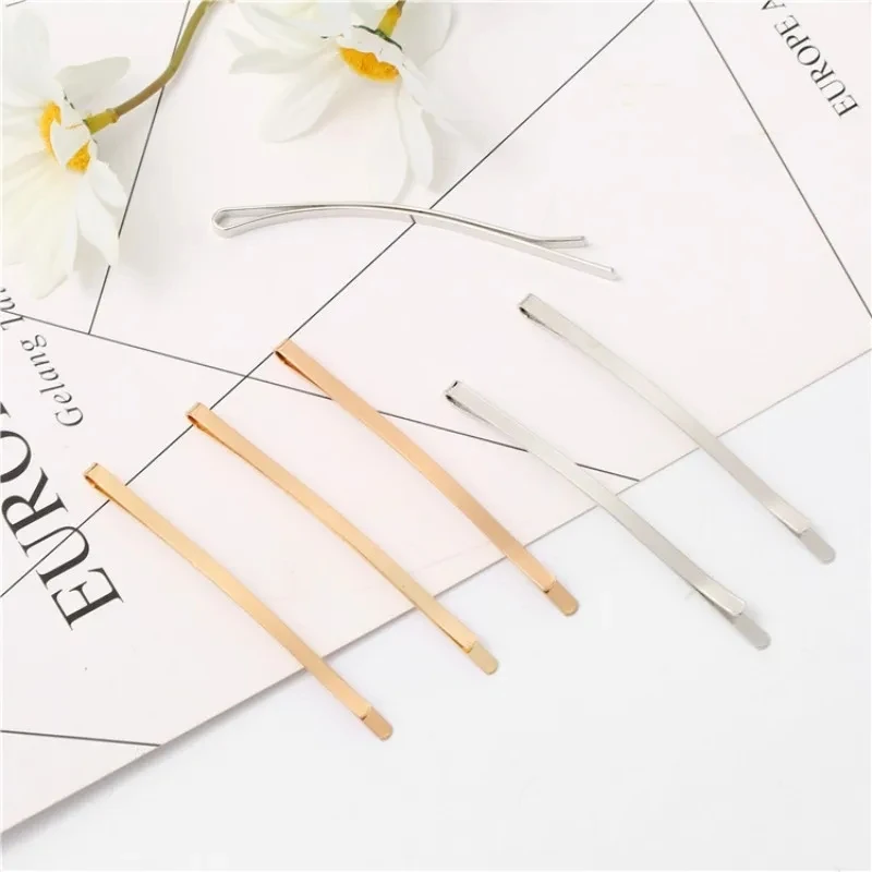 1ks kovové DIY Snap Clips Clips Gold Silver Girls Hairpins Claw Barrettes for Women Dospelé vlasy Hairgrips Hair príslušenstvo 2024