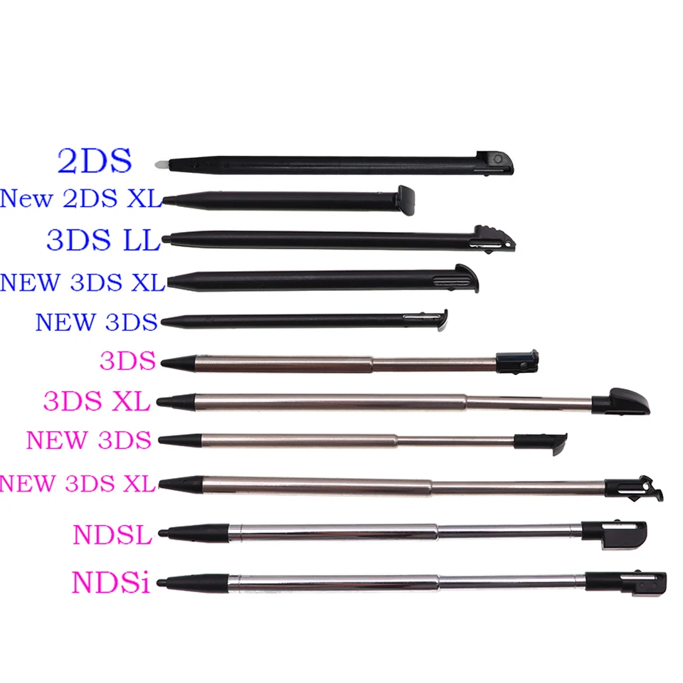 1ks kovové teleskopické stylus plastové plastové pero dotykové pero 2ds 3ds nové 2ds ll xl nové 3DS XL pre ndsl ds lite ndsi nds wii wii