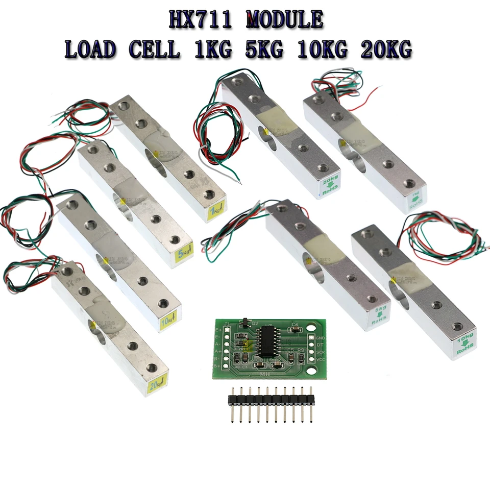 1ks/lot 611n Load bunka 1 kg 5 kg 10 kg 20 kg HX711 AD modulu Hmotnosť snímača Elektronická stupnica hliníka zliatiny vážiaceho tlaku snímača tlaku