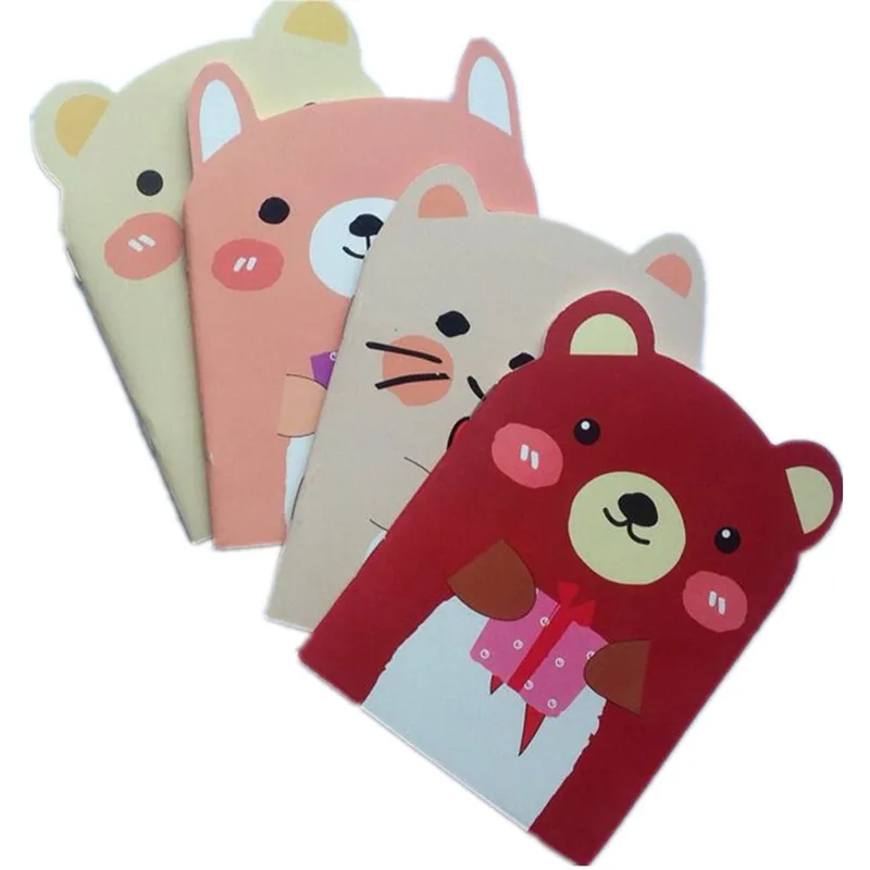 1ks/lot Kórejský kreatívny harmonogram plánovač Roztomilé kancelárske potreby Little Animal Bear Pocket Notebook Mini Diary Fashion Gift