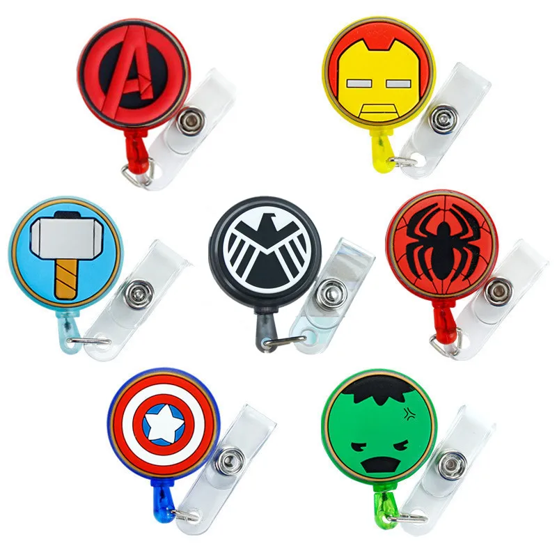 1ks Marvel ID Držiteľ držiteľa zatiahnuteľného zamestnanca karta sestra na kartu Hrudná karta študentský autobus držiteľ karty roztomilý mobilný telefón na mobilnom telefóne