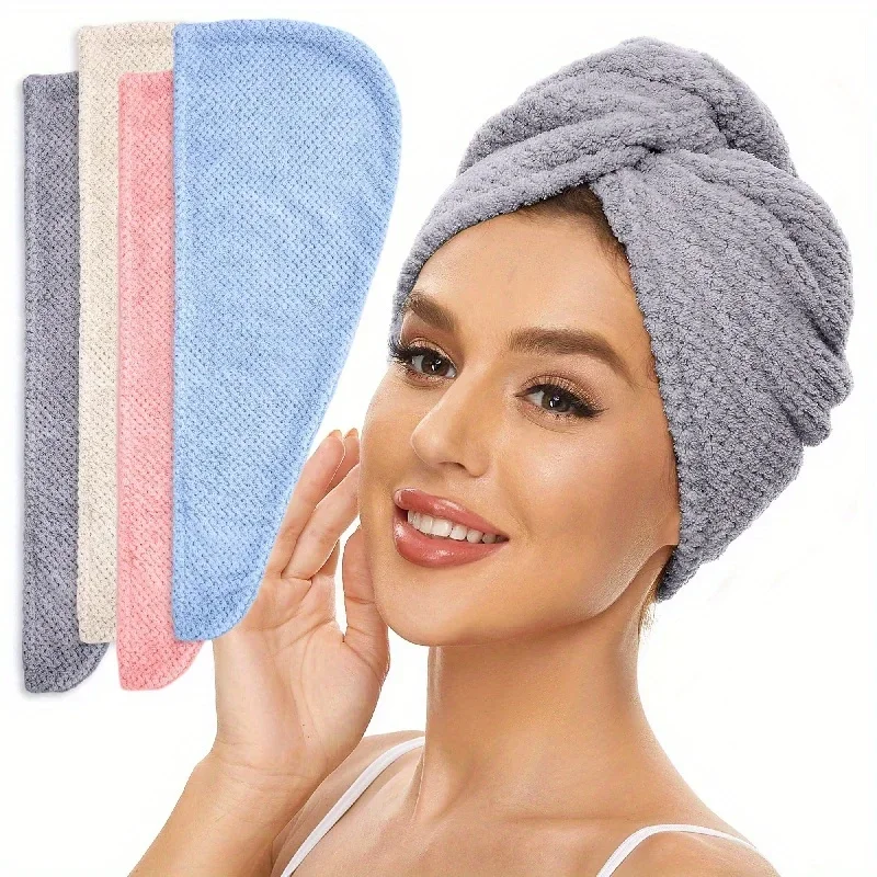 1ks mikrovláknový vlasový uterák pre všetky vlasové štýly, rýchle sušenie vlasov Turban - ideálne pre ženy, muži