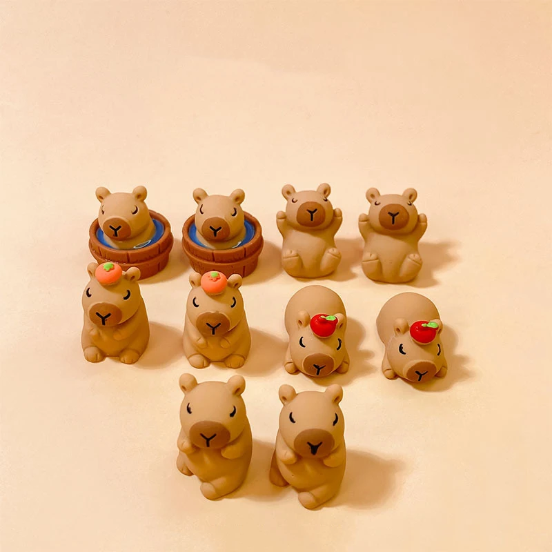 1ks Mini roztomilý Kong Fu namočený matný štýl Capybara živicová postava Miniatúrny model DIY príslušenstvo vzácne zbieranie hračky pre dieťa dospelých