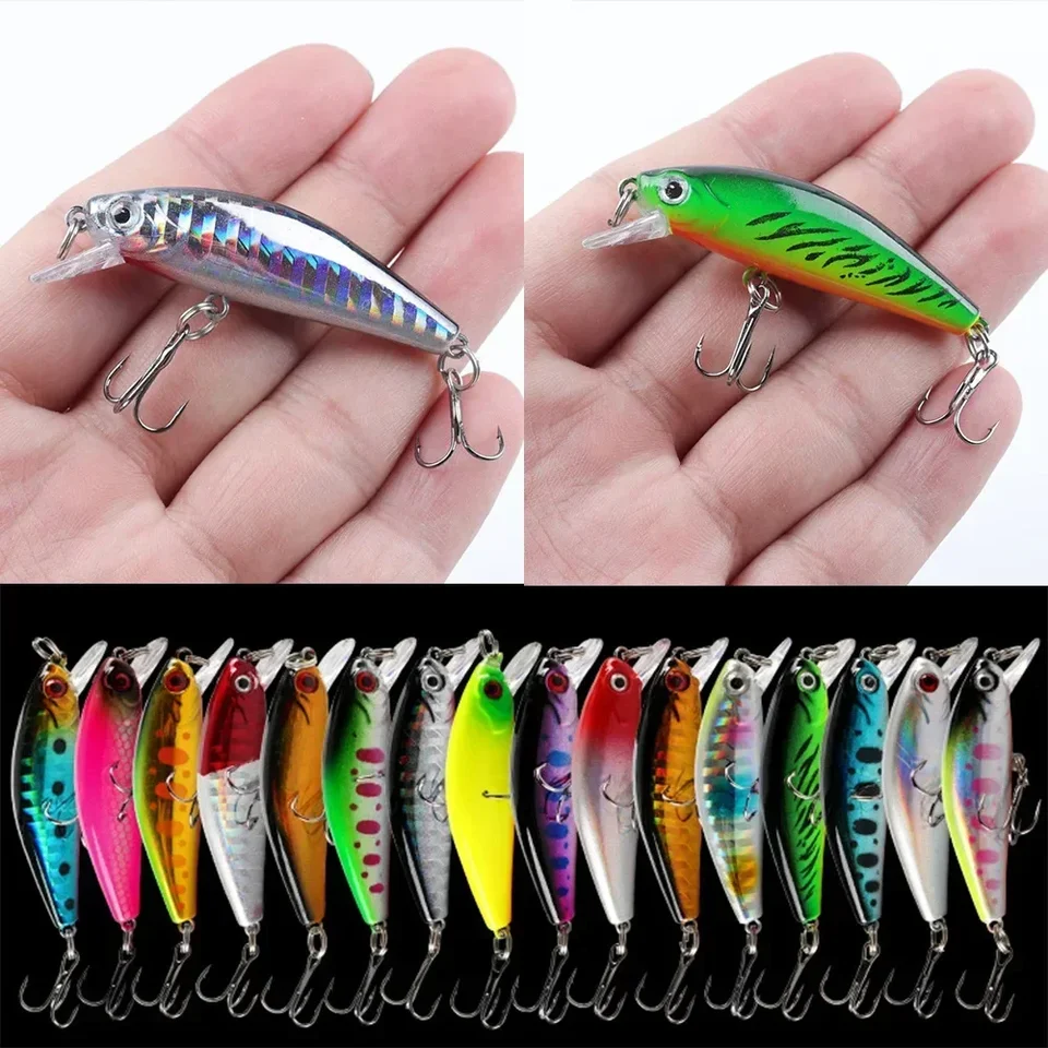 1ks Minnow Rybárska návnada 5,5 cm 6g Wobbler Stop Plait Tvrdá návnada kľuka