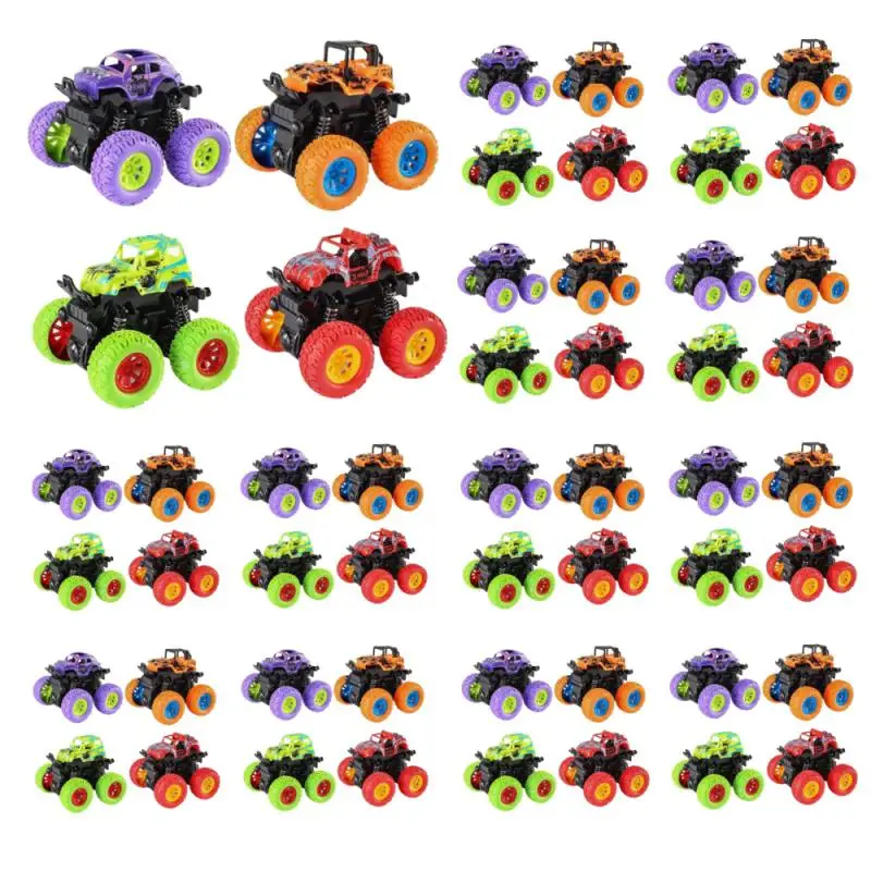 1KS Monster Trucks Pltapanie vozidiel Autá autá 360 ° Rotácia 4 Kolesá pohonnú trvanlivé trenie poháňané tlačenie a choďte na hračky s nákladným autom