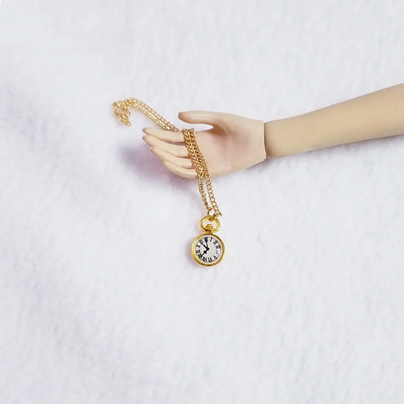 1ks módne miniatúrne mini náhrdelník Pocket Watch for Blyth BJD Ken Doll 1/6