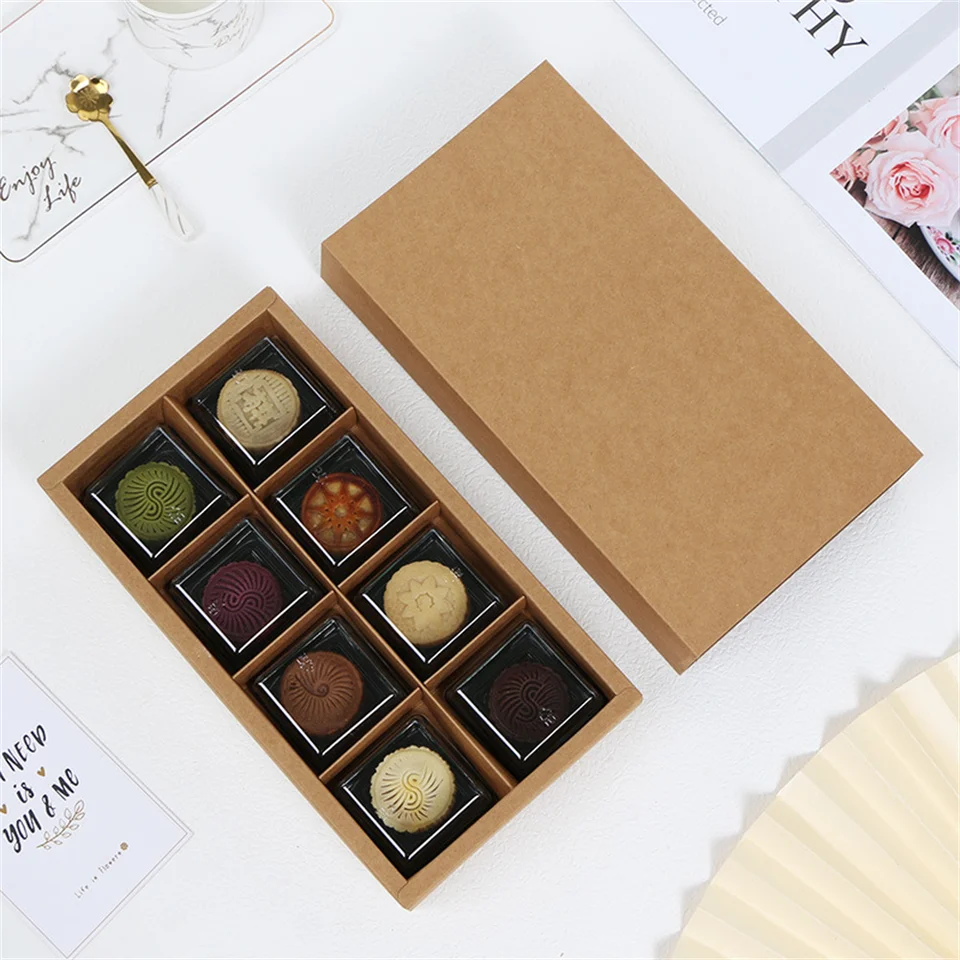 1ks na pečenie Box Kraft Paper Muffin Cake Box Trestparentné matné zahusťovanie West Point Balenie Baliaci box festival narodeniny darčeková krabica