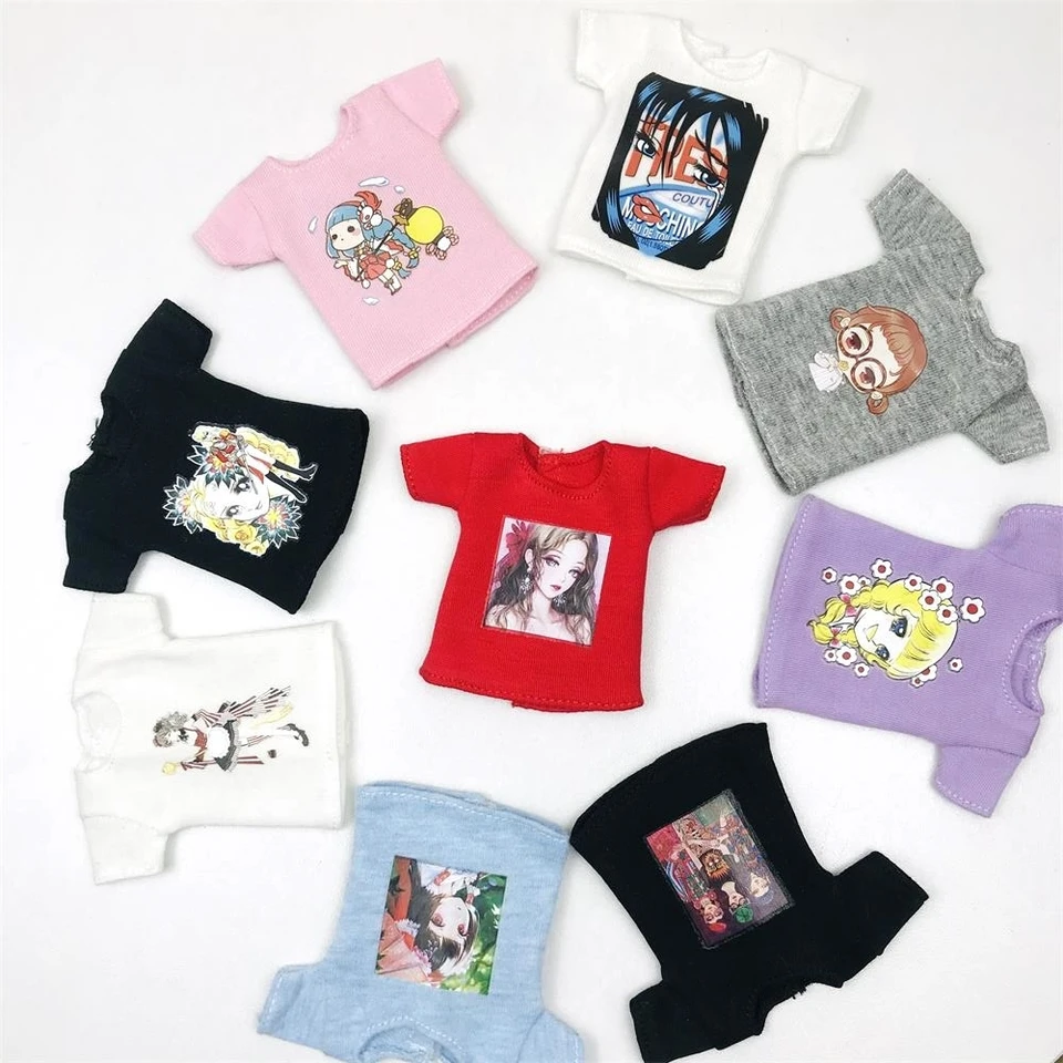 1ks nový módny Blyth Clothest Printed Tops for Licca Azone 1/6 Dolls Clothes Accessory
