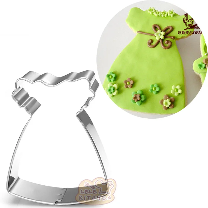 1ks Patisserie Patisserie narodeniny detské šaty fondant cukrovinky Cake Decor Nástroje z nehrdzavejúcej ocele Cookie Cutter Biscuit Fold