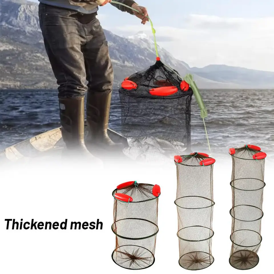 1ks plávajúce ryby rybárske rybolovné sieť pre krabie krevety Crayfish Outdoor Fishing Rundes príslušenstvo K0G9