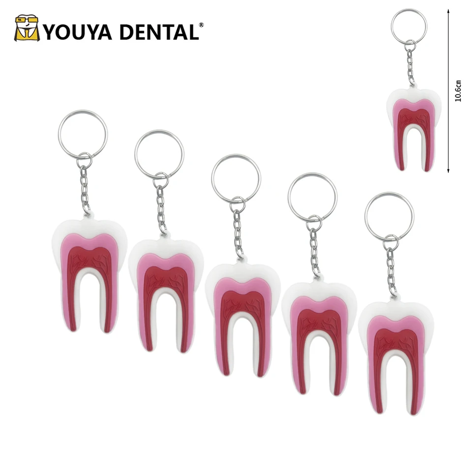 1ks PVC zuby Kľúčenky zuby Zdravie Key zubné kefky Key Zuby Zdravie Držitelia zubných kefiek Kľúčové držiaky Fit pre dospelých