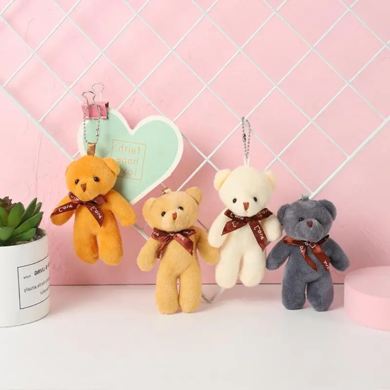 1ks/set 4,7in mini medveď Party laskavosti Mini plnené medvede so značkami Organza tašky pre bábätko