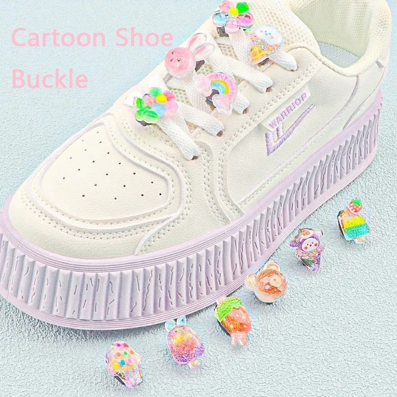 1ks Shoelaces Dekoratívny klip Detský bling trblietky Princezná zmrzlina Dúhová spona odnímateľná obuv Ozdobia dekorácie