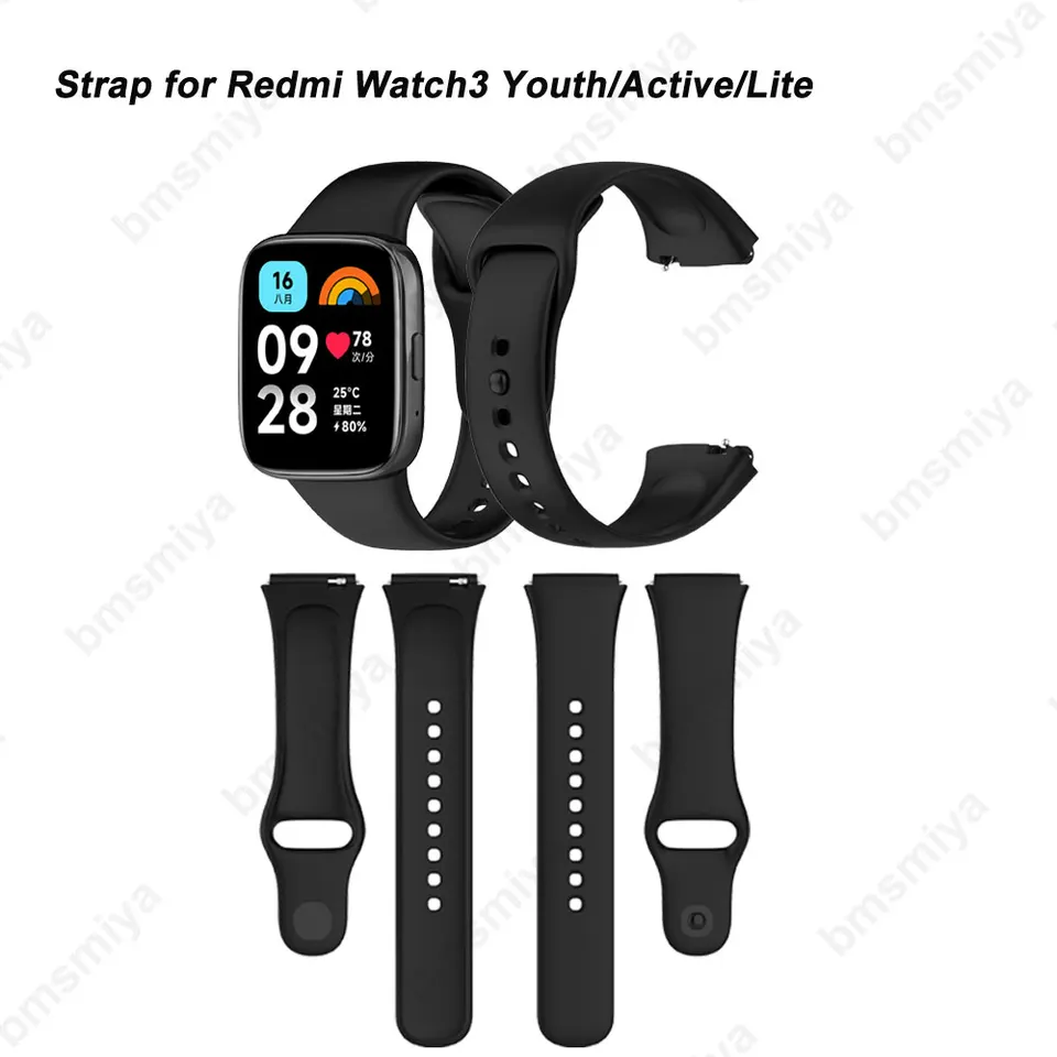 1ks Silikónové hodinky pre remienok pre Xiaomi Redmi Watch 3 Active/Lite/Lite/Youth Smart Watch Nahradenie náramkových náramkov