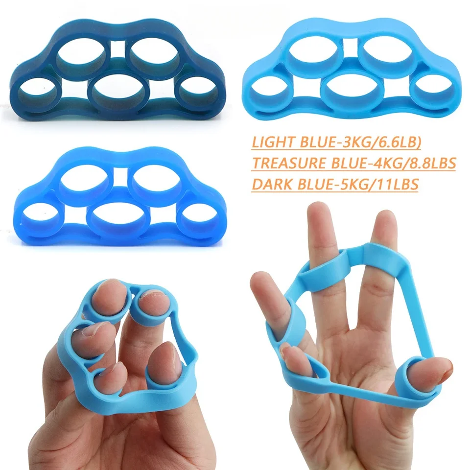 1ks Silikónový prstov posilňovač trénera Elastic Ručne držanie gitarového gitarového prsta