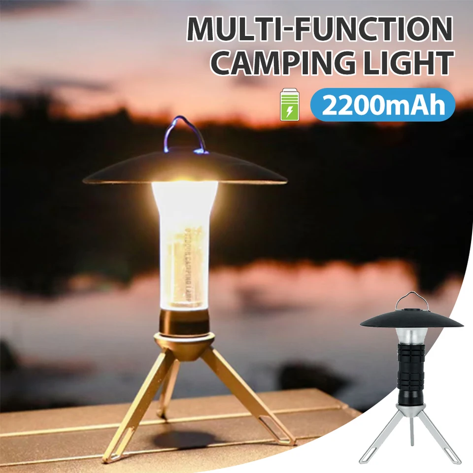 1ks Super Bright LED Multifunkčné kempingové svetlo Outdoor Nabíjateľná baterka Prenosná prenosná nosnosť ľahkých kempingov Essentials