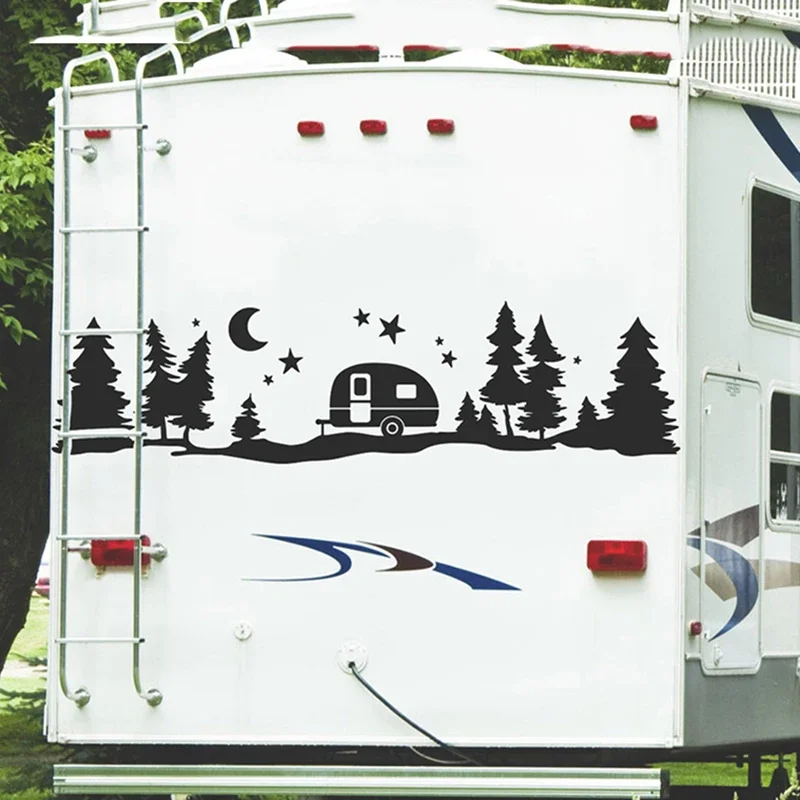 1ks veľké kempovanie RV Hviezdne lesné horské auto stena slepka na stenu cestovné kempery Moon Moon Tree Motoársky nálepka vinyl domáce dekorácie