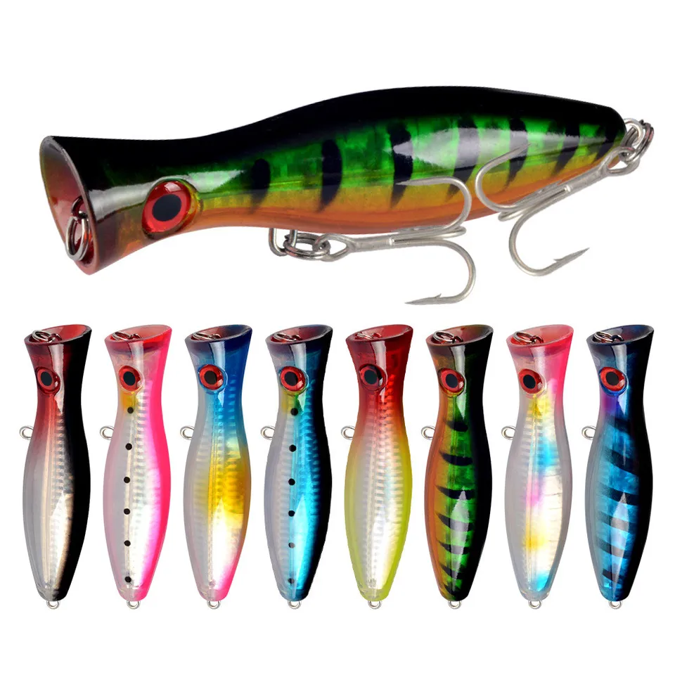 1ks veľké popper plávajúce wobbler rybárske návnady 12 cm 40 g Topwater Trolling Artificial Hard Bait Isca Pike Bass Rybárske náradie