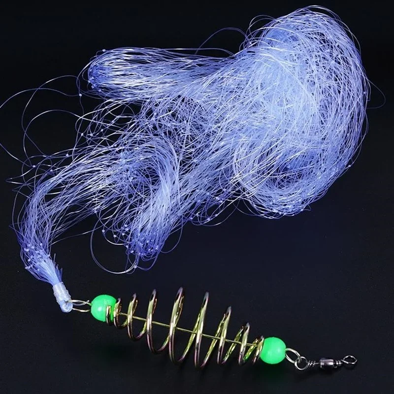 1ks viacerých rybárskych sietí siete Luminous Luminous Letting Trap ôt FishNet Design Design Copper Spring Sheal Cast siete pre rybárske pasce