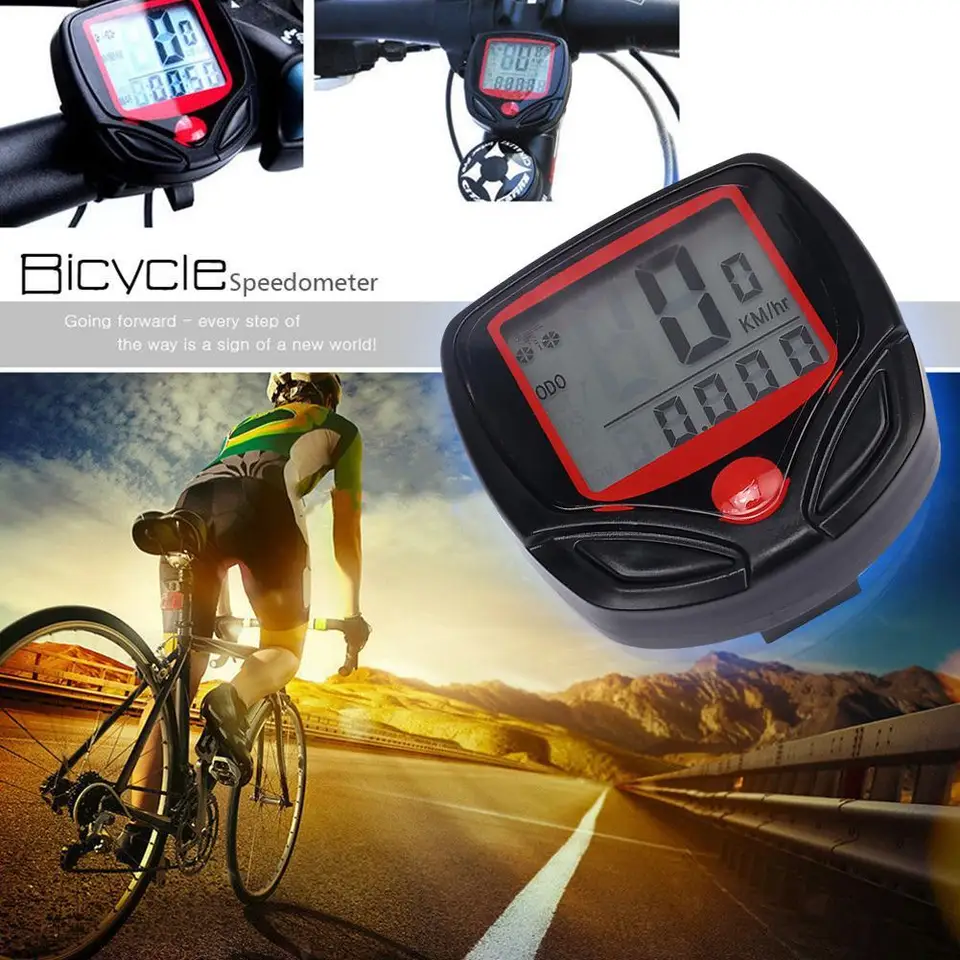 1ks vodotesný káblový digitálny bicykel Ride Schadometer kilometer na bicykel cyklisti