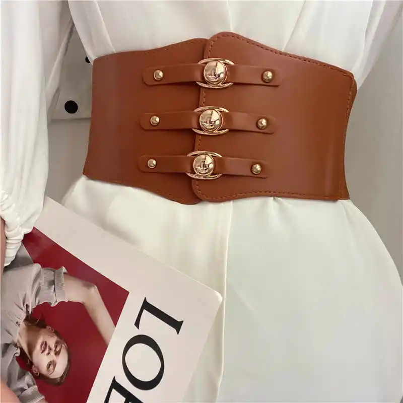 1ks western módne individuálny trend pás Cincher Dámsky široký dekoratívny košeľový šaty sveter s elastickým ultra širokým COR