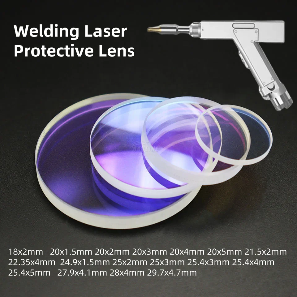 1ks zváracie laserové šošovky Ochranné okná sklo Fúzované oxid kremičitý pre ručnú pištoľ D18 D20 D30mm Optical 1064nm Weld Machine
