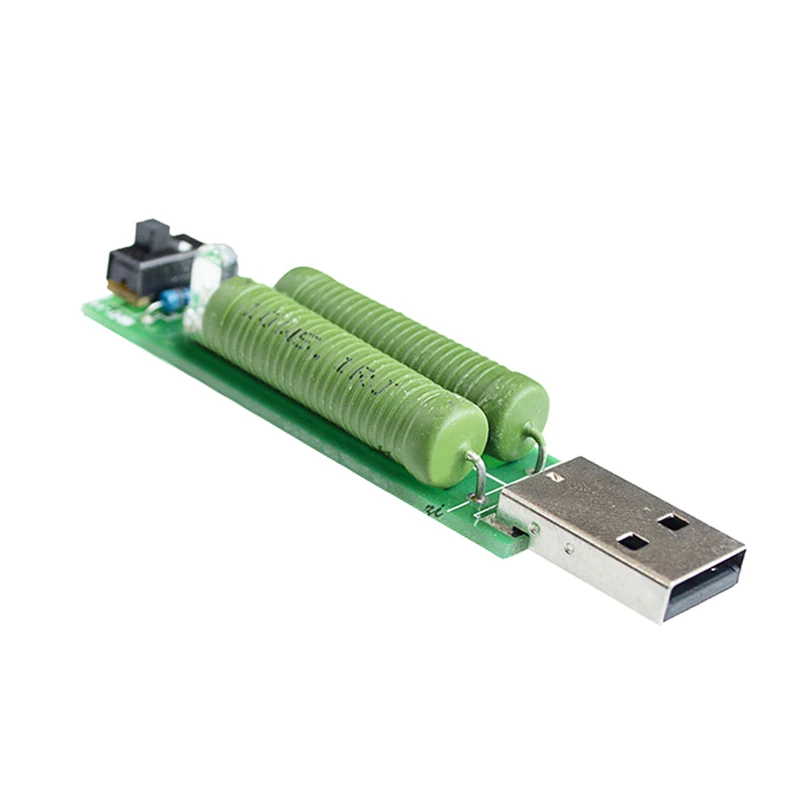 1ks/šarža USB port Mini výbojový zaťaženie odporu digitálneho prúdového napätia meračov 2A/1A s prepínačom 1A Green LED/2A Red LED LED