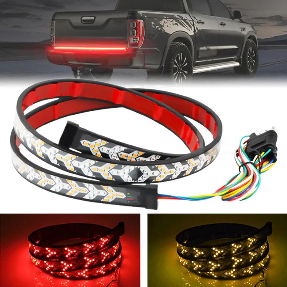 1m-2,4 m nákladné auto LED Tailgate LED Tailgate Svetl Svetl Signál Brzdenie Brzdenie VÝSTRAHA SVETLO RAZ RAZ LAMP DYNAMIC 4PIN TVETOVÝ TACH 12V Y3X8