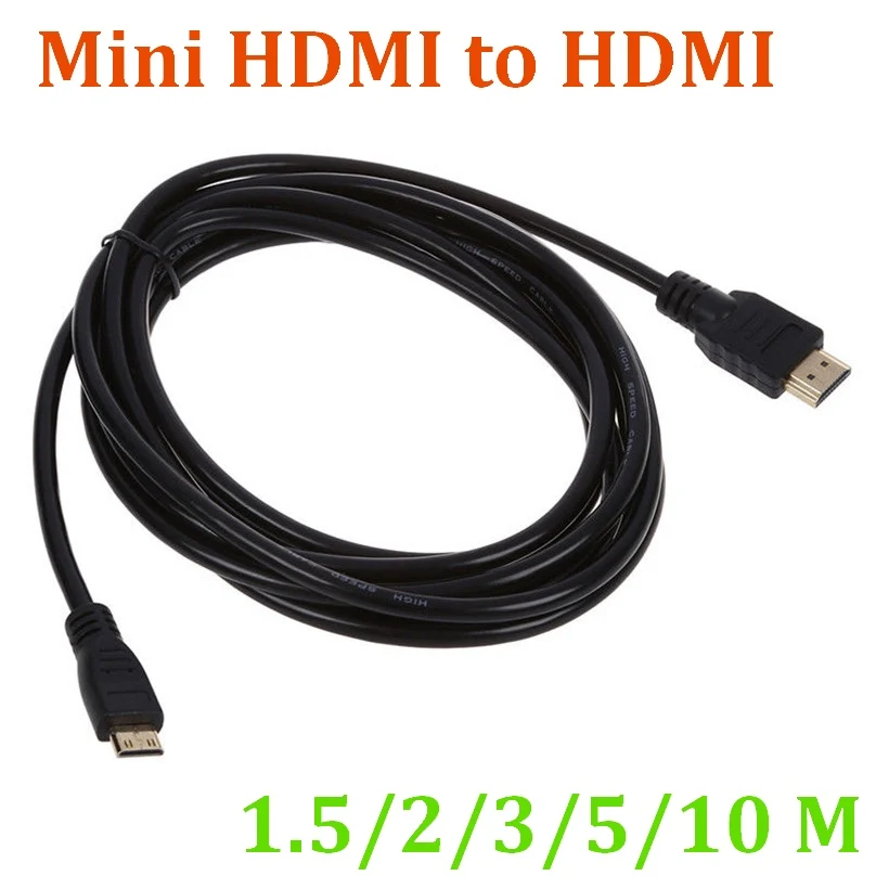 1m, 2 m, 3m, 5 m, 10 m vysokorýchlostný zlatý HDMI na Mini HDMI zástrčku samca-mužov HDMI kábel 1.4 Verzia 1080p 3D pre tablety DVD