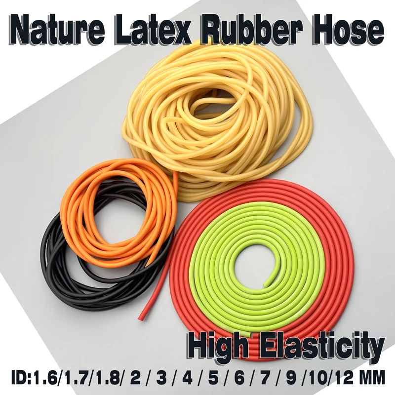 1m/3M Príroda latexové gumové hadice 1,6 2 3 4 5 6 7 9 10 12 14 17 mm Vysoko odolné elastické chirurgické lekárske trubice prasy katapult