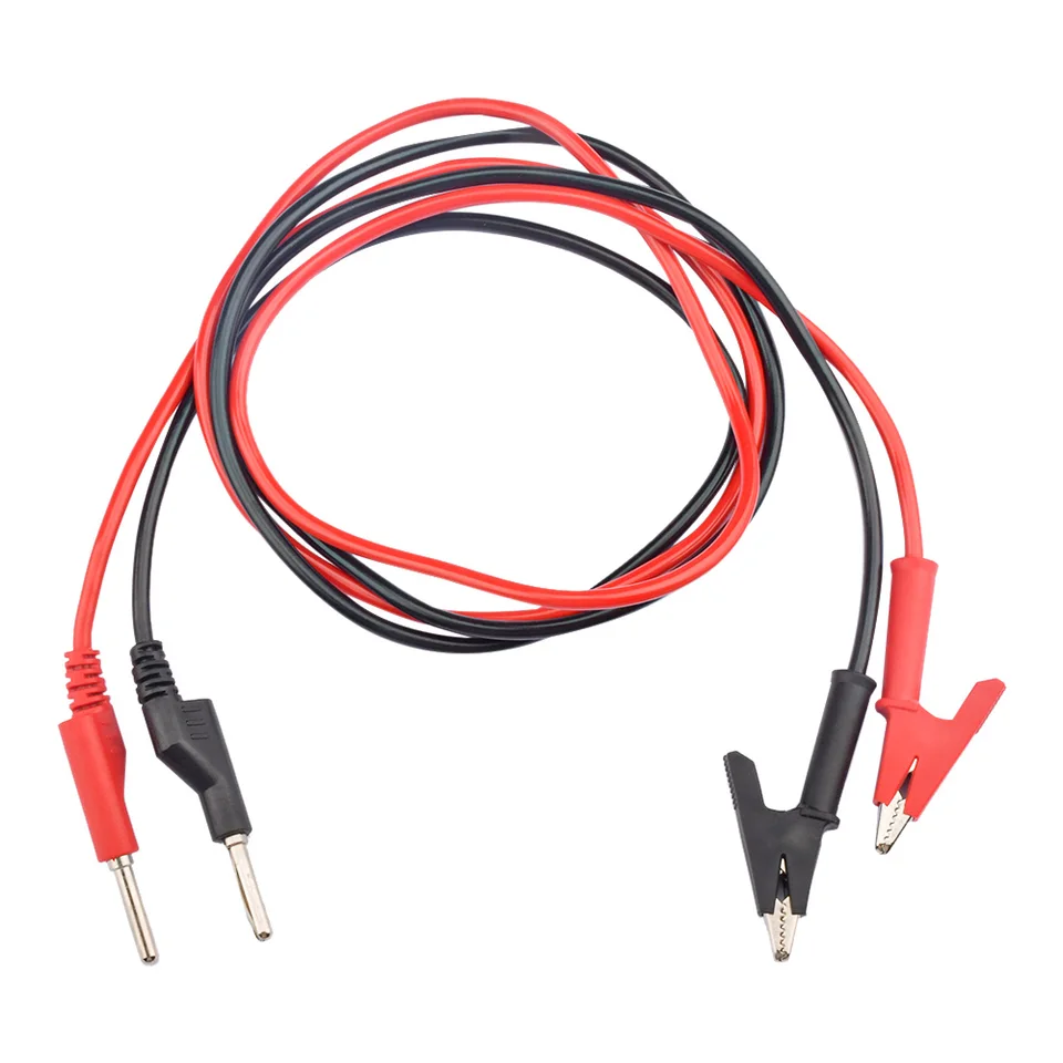 1M dvojité koncové testovacie vodiče elektrické napätie elektrického napätia 4 mm aligátor Banana Clip Crocodile 8a-12A Multimeter DIY testovacie vodiče