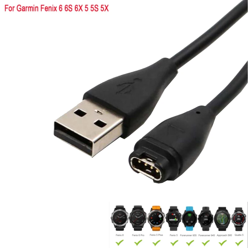 1M USB rýchle nabíjanie Dátový kábel nabíjačku káblového kábla na nabíjačku Garmin Fenix ​​6 6S 6x 5 5S 5x Forerunner 245 VivoActive 3 4S Venu