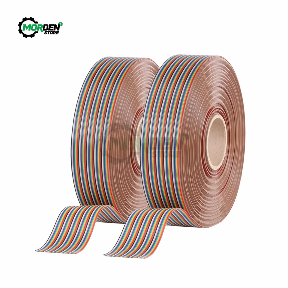 1Meter 10p/14p/16p/20p/26p/30p/34p1,27 mm tón farebný plochý stuha