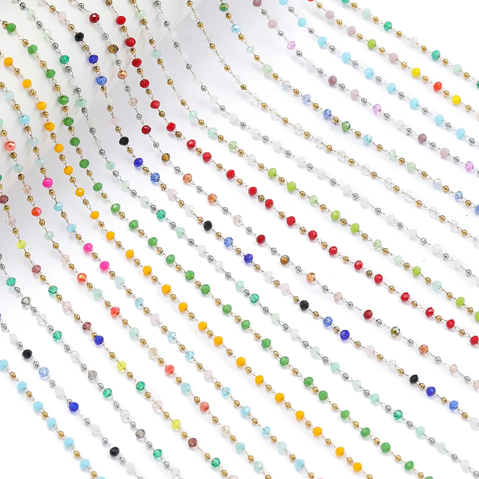1Meter/balenie z nehrdzavejúcej ocele Multicolor Crystal Clip Peter Reťaze pre DIY šperky náramky Náramky šperky na výrobu doplnkov