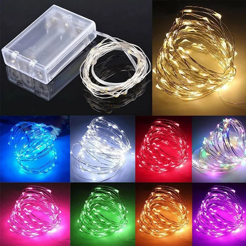 1Pack Fairy Light String LED medené drôtené strunové svetlo 1/2/3/5/10M batéria napájaná pre spálne záhradné párty svadobné dekorácie