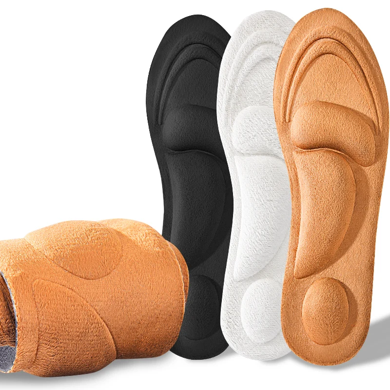 1Pair 5D tepelné masáže pre chodidlá udržiavajte teplý kašmíru natiahnutím dezodorantovej slimák Zimné samoliečovacie vankúšiky so športovými obuvami