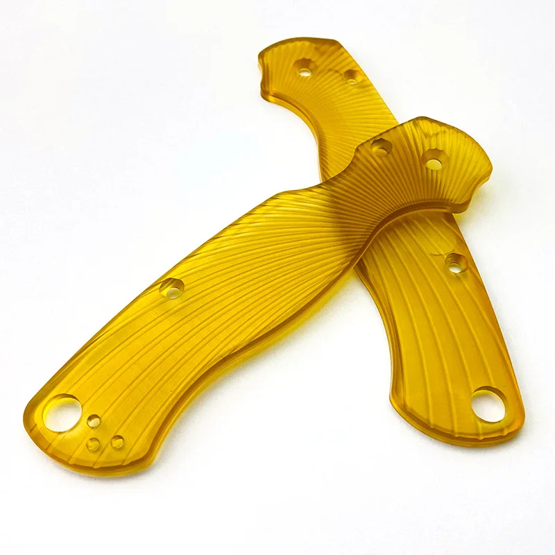 1Pair Amber PEI Material Custom Crossfade Ultem Scales for Spyderco C81 polovojenský 2 nôž DIY Patch Modification Príslušenstvo