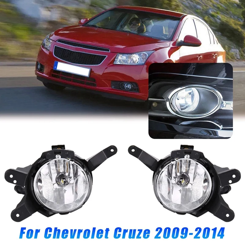 1Pair automobil predný nárazník LED hmlové lampa Zostava vozidla Denná lampa Black Ab pre Chevrolet Cruze 2009-2014